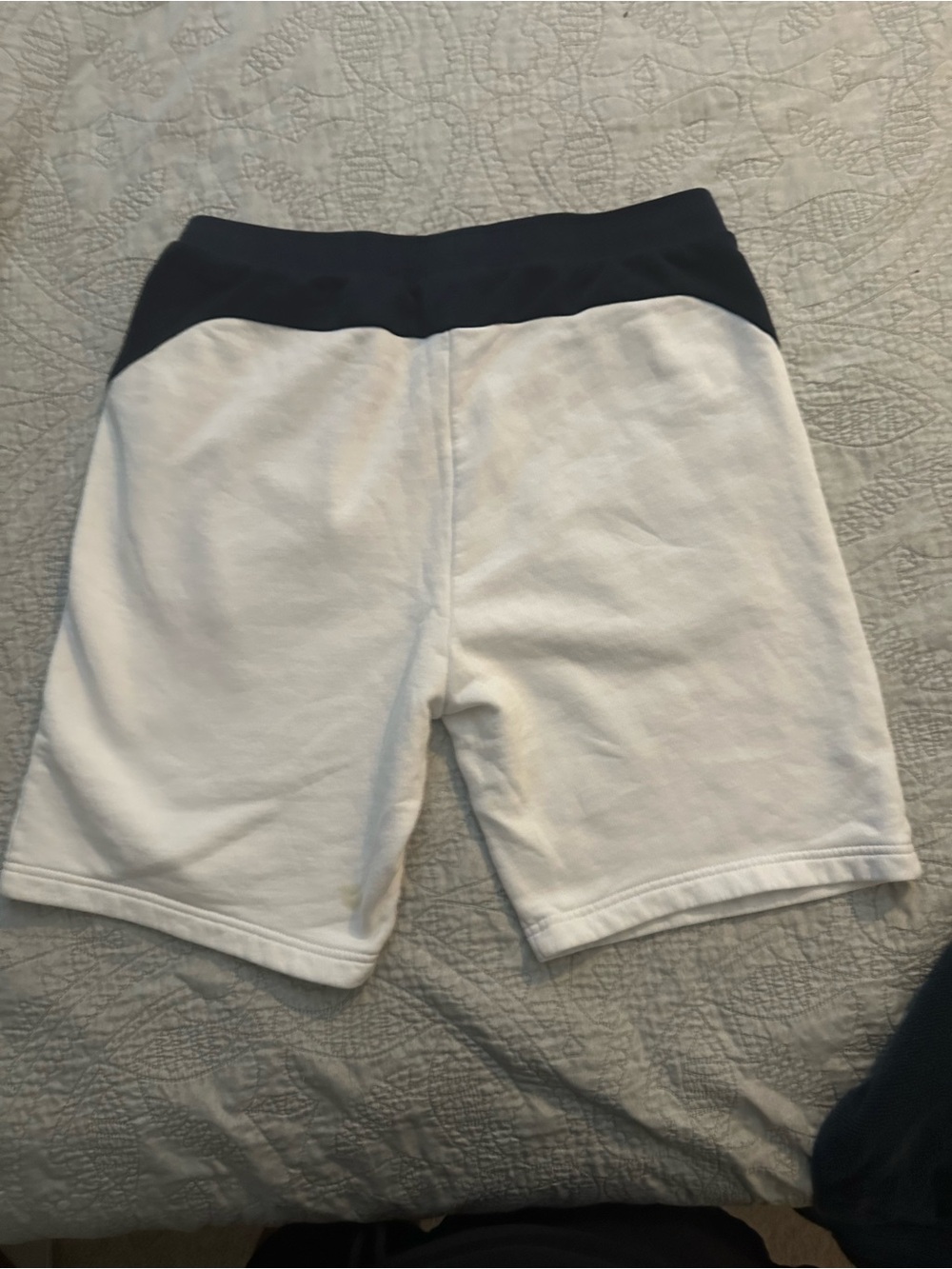Lacoste White Athletic Shorts with Black Waistband - Picture 2 of 3